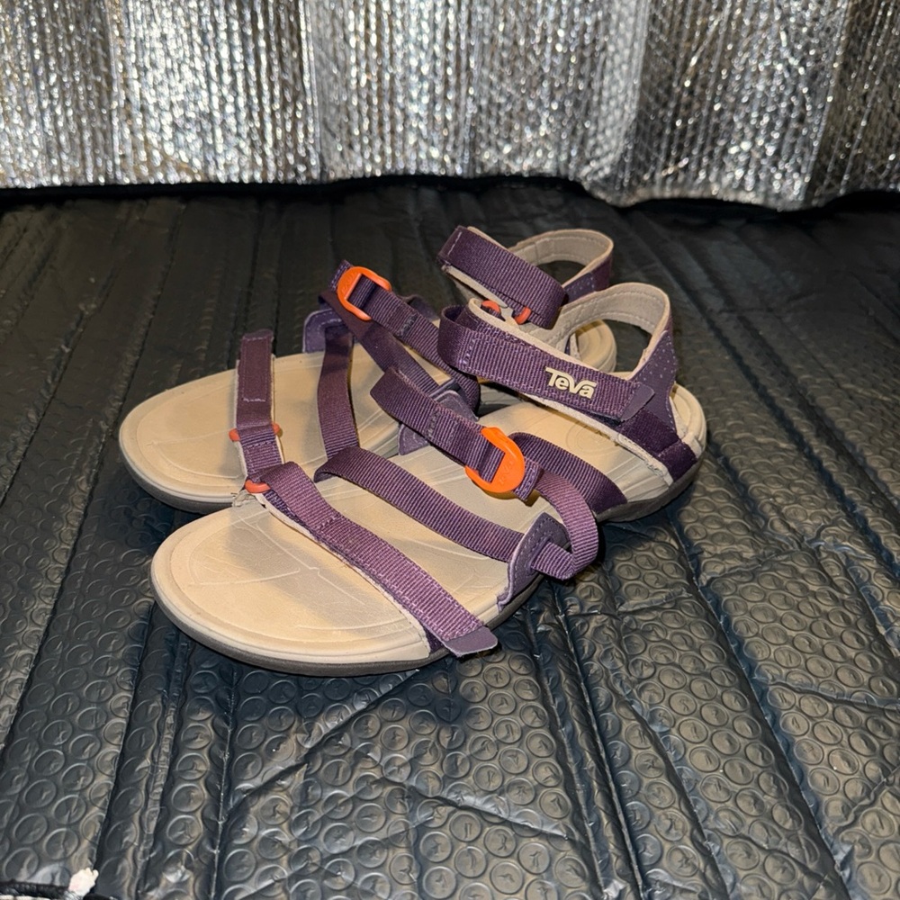 Teva Purple Sandals with Adjustable Straps and Flat Sole